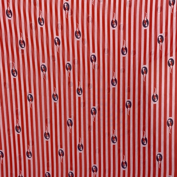 BATHING SUIT LADY RED & WHITE STRIPED SHEER FABRIC 3.6 Metres 58”X142” - Picture 5 of 6